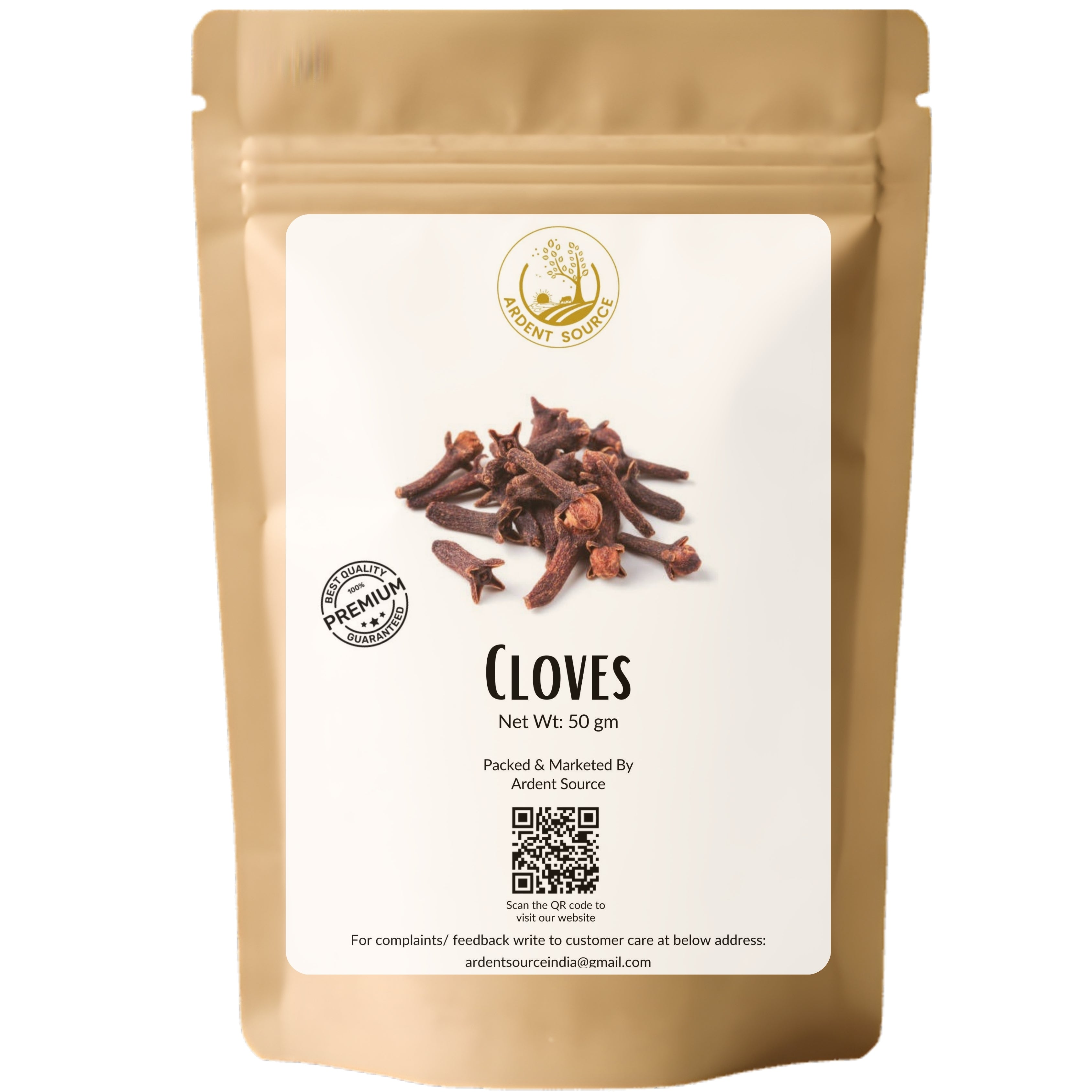 Cloves Whole by Ardent Source, Premium Quality, Whole Cloves, Gluten-free -50gm