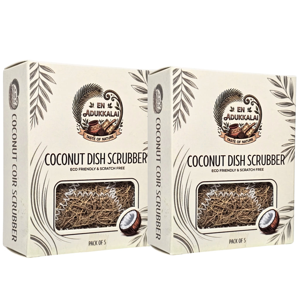 Coconut Coir Scrubber, Eco-Friendly Kitchen Cleaning Scrub (Pack of 2)-10units