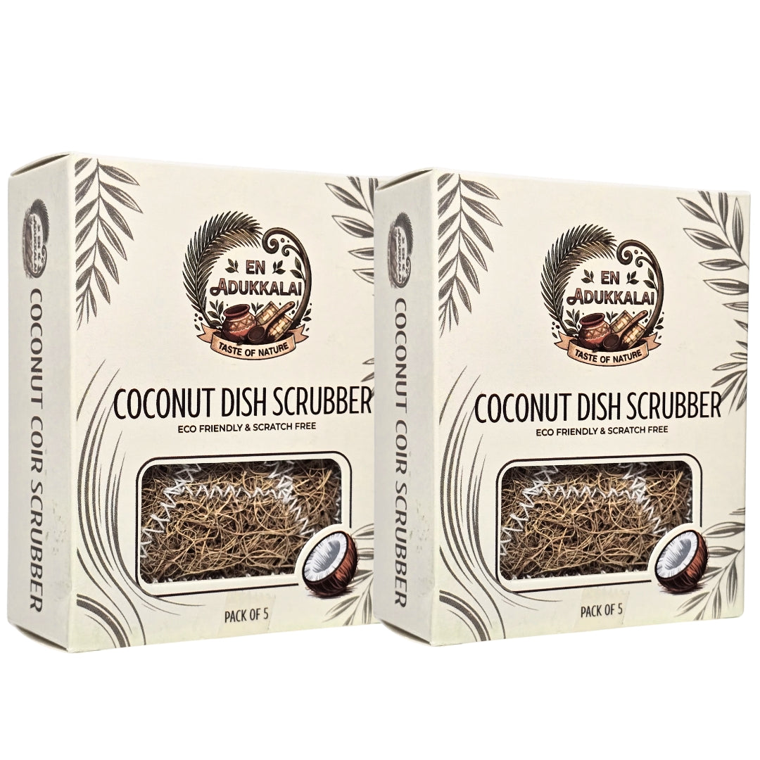 Coconut Coir Scrubber, Eco-Friendly Kitchen Cleaning Scrub (Pack of 2)-10units