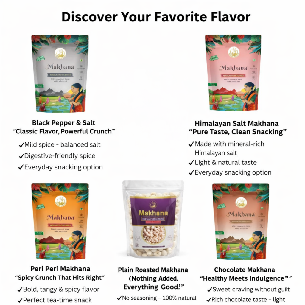 Roasted Makhana (Fox Nuts) - Healthy Snacks, Low-Calorie, High-Protein Makhana Snacks, Gluten-Free Makhana: Natural Superfood Snack | 100gm