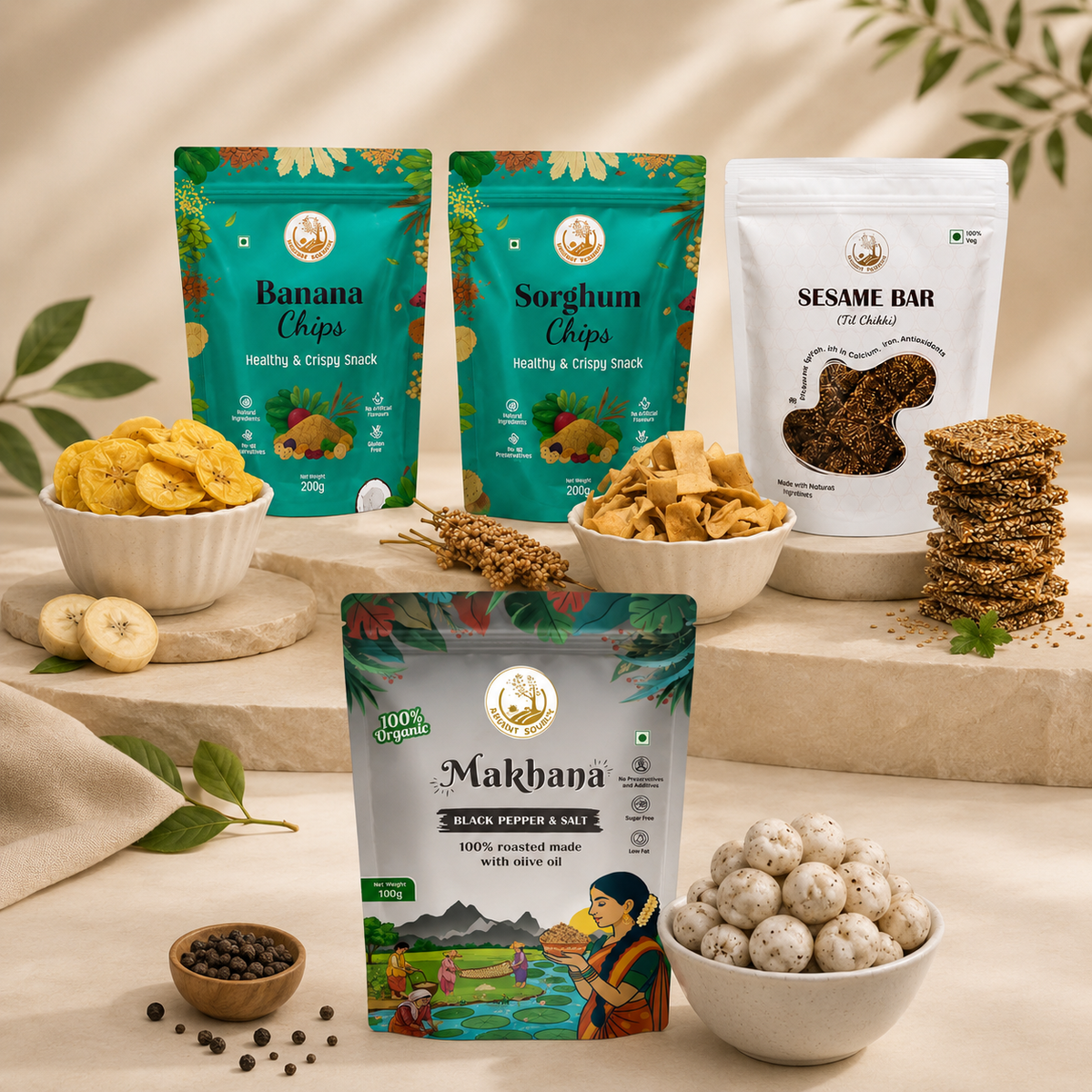 Guilt-free snack combo (Black pepper and Salt Flavour Makhana)