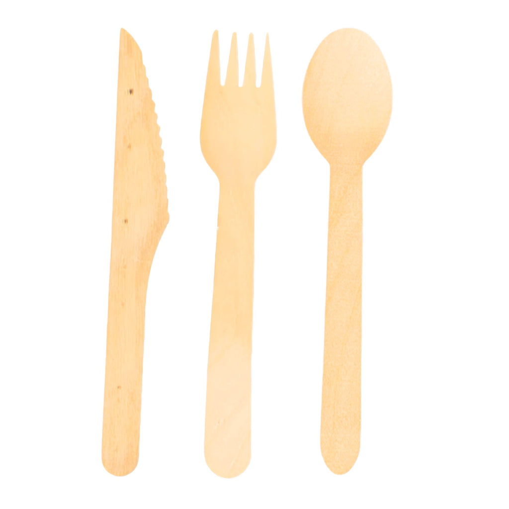 150 PCS Wooden Cutlery Set Premium Quality (50 Spoon,50 Forks,50 Knives)