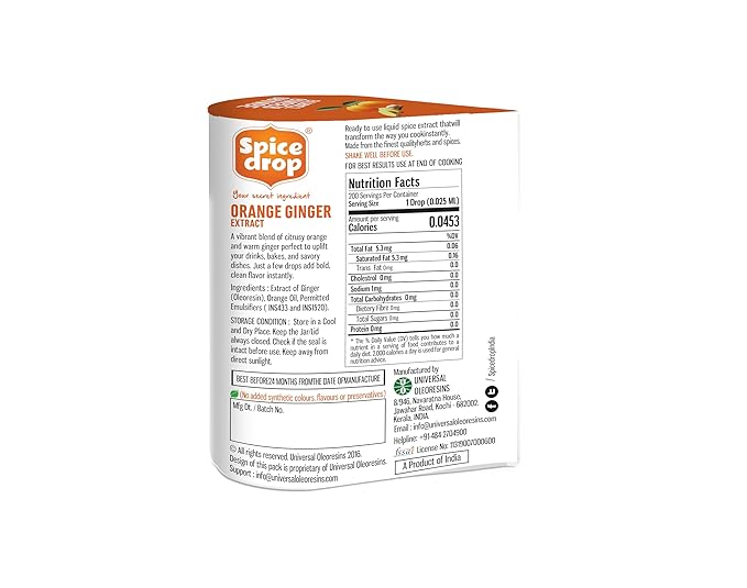 Natural Herbal Extracts 5ml – Ginger, Ginger Orange, Turmeric Latte, Chai Masala & Peppermint