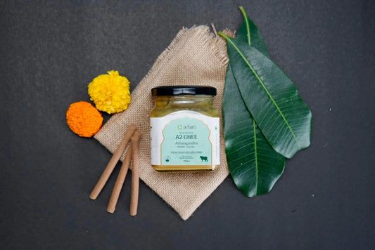 A2 Ghee Ashwagandha 100% Natural Bilona Churned A2 Gir Cow  – 200ml
