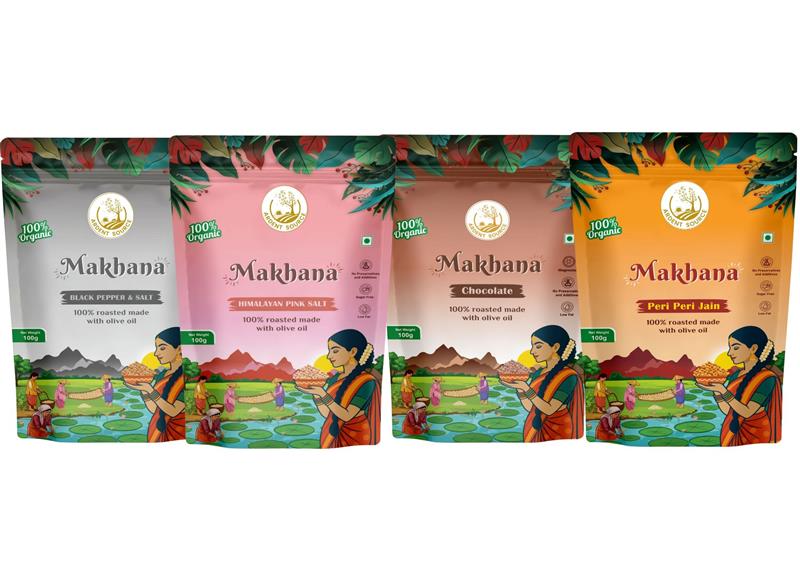 Roasted Makhana (Fox Nuts) - Healthy Snacks, Low-Calorie, High-Protein Makhana Snacks, Gluten-Free Makhana: Natural Superfood Snack | 100gm