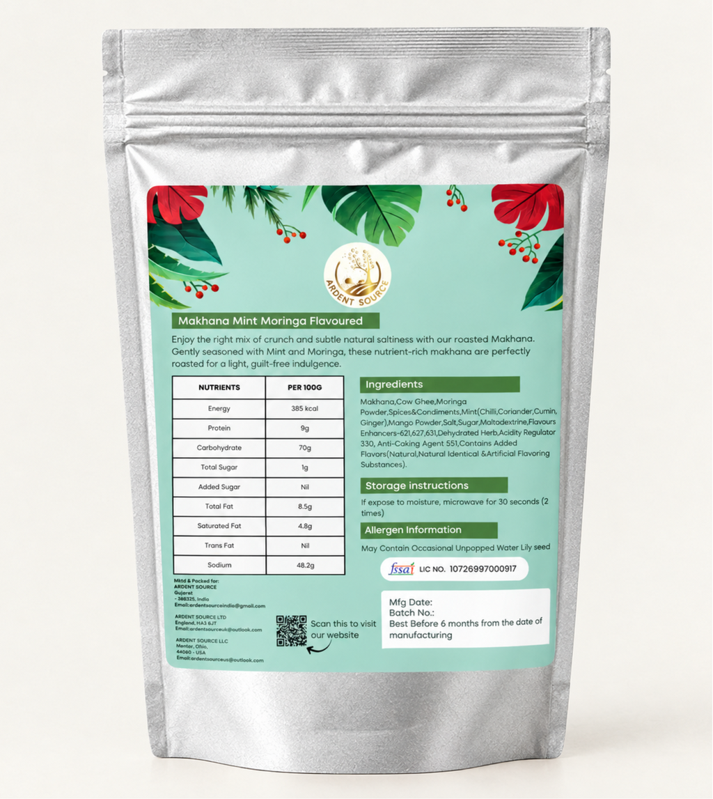 Mint Moringa Roasted Makhana (Fox Nuts) – 100g