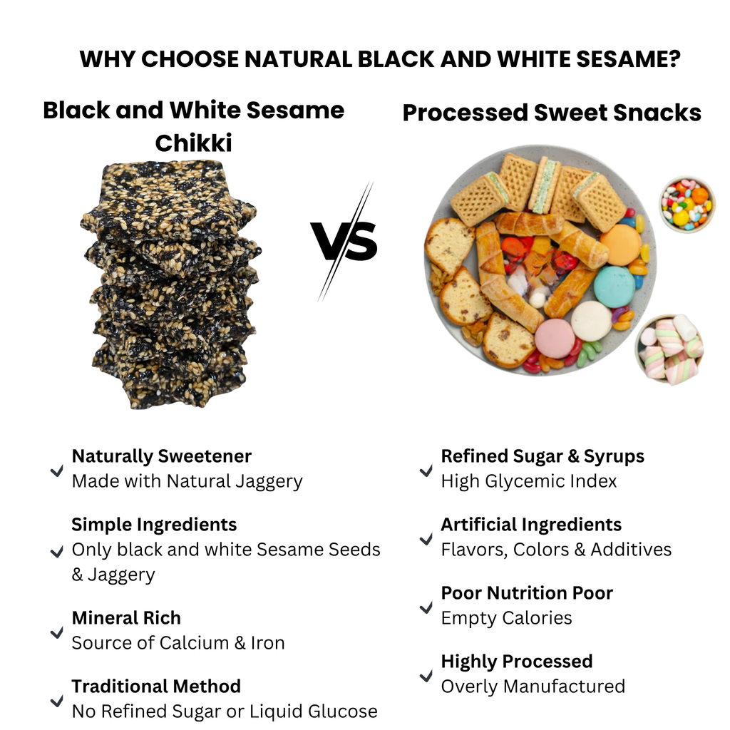 Healthy Mix Sesame Bar,White & Black Til Chikki- 250gm