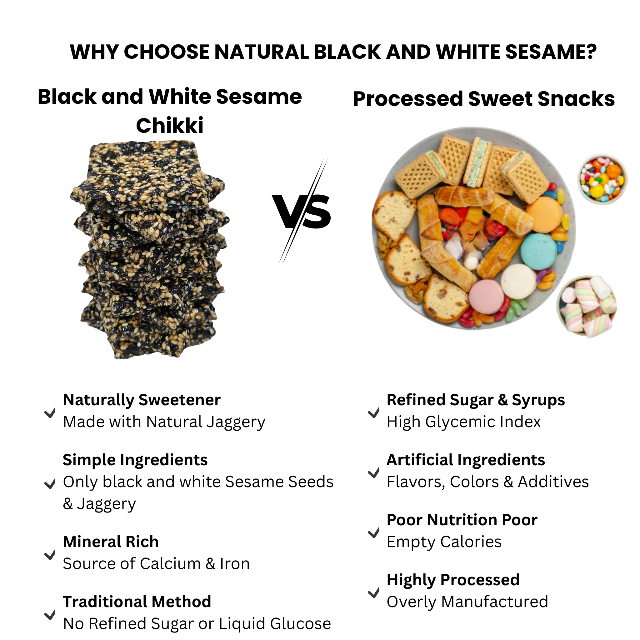Healthy Mix Sesame Bar,White & Black Til Chikki- 250gm