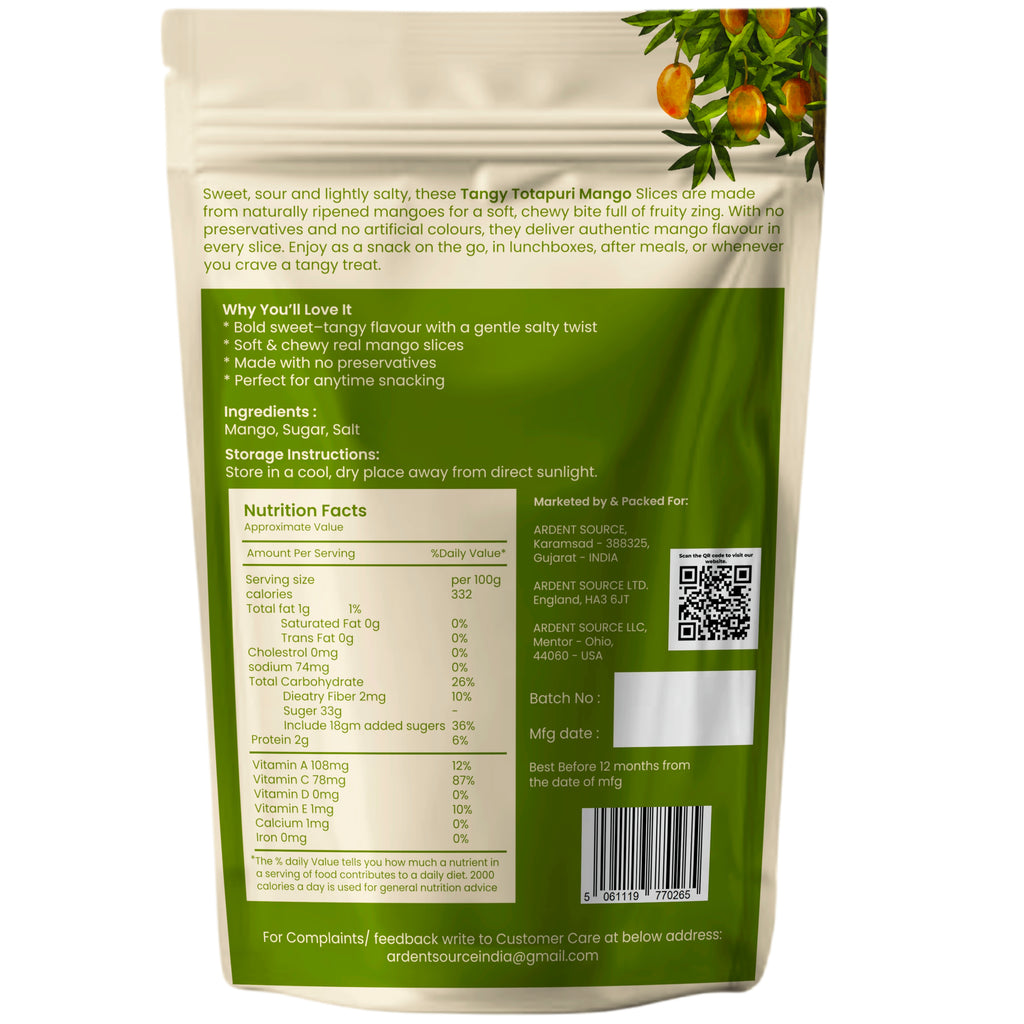 Dried Totapuri Mango Slices – 80g