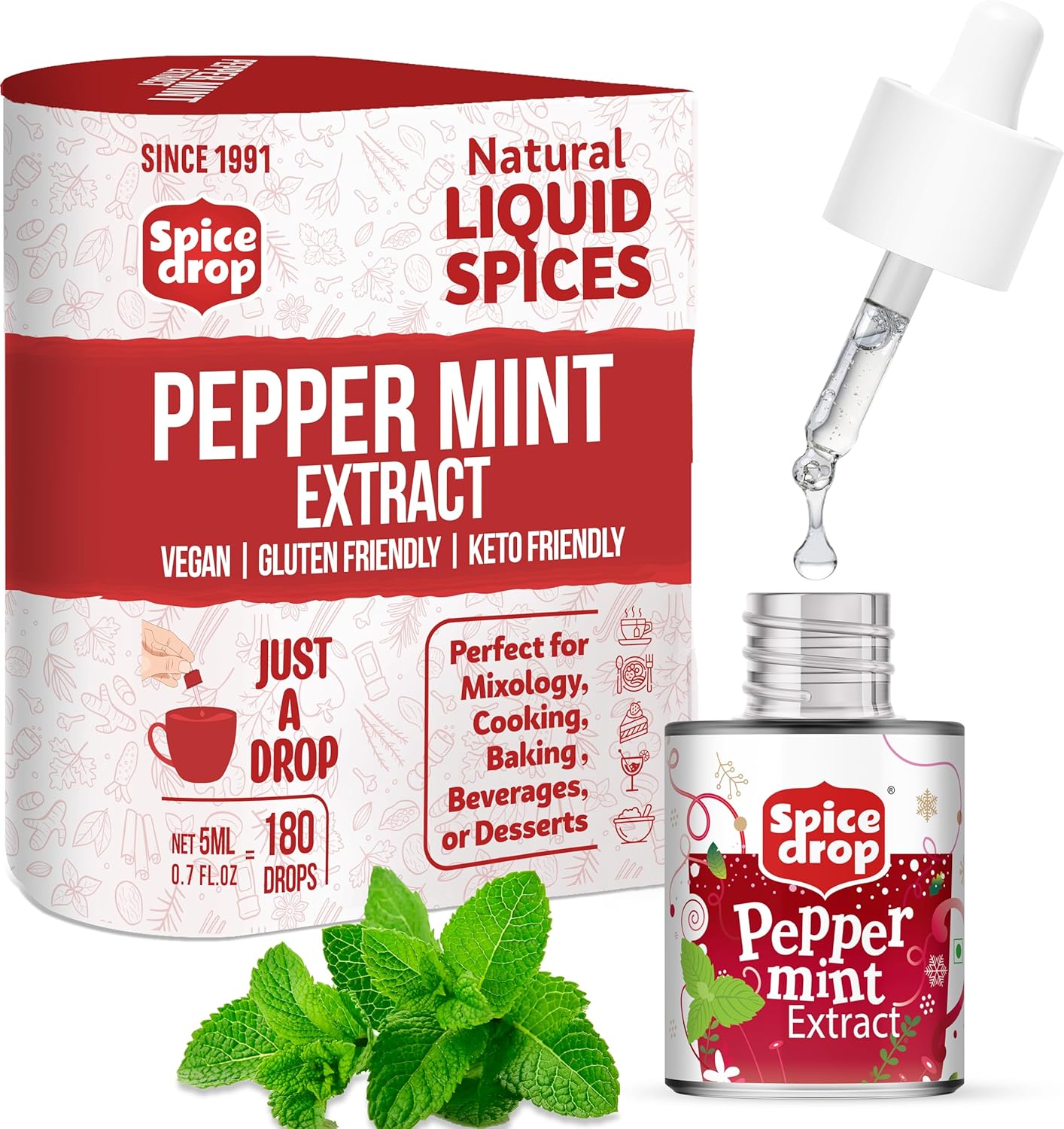 Natural Herbal Extracts 5ml – Ginger, Ginger Orange, Turmeric Latte, Chai Masala & Peppermint