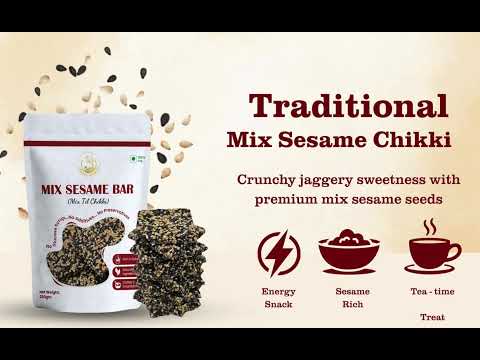Healthy Mix Sesame Bar,White & Black Til Chikki- 250gm