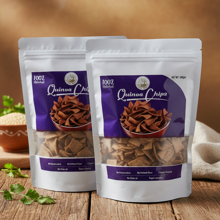 Baked Quinoa Chips (Crisps),High In Fiber,Low in Sodium,Gluten-Free,Vacuum Cooked