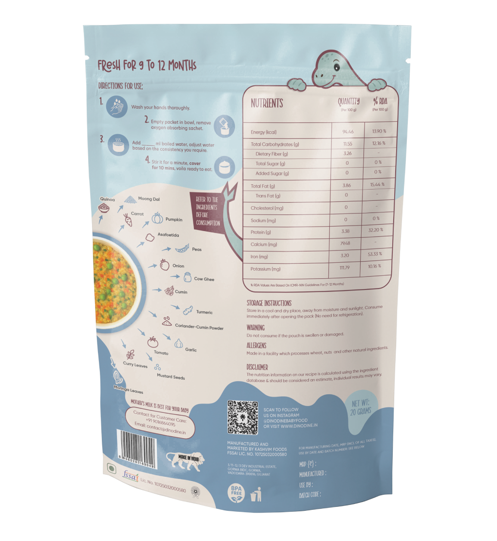 Vegetable Quinoa Khichdi – Traditional Baby Food - 20g
