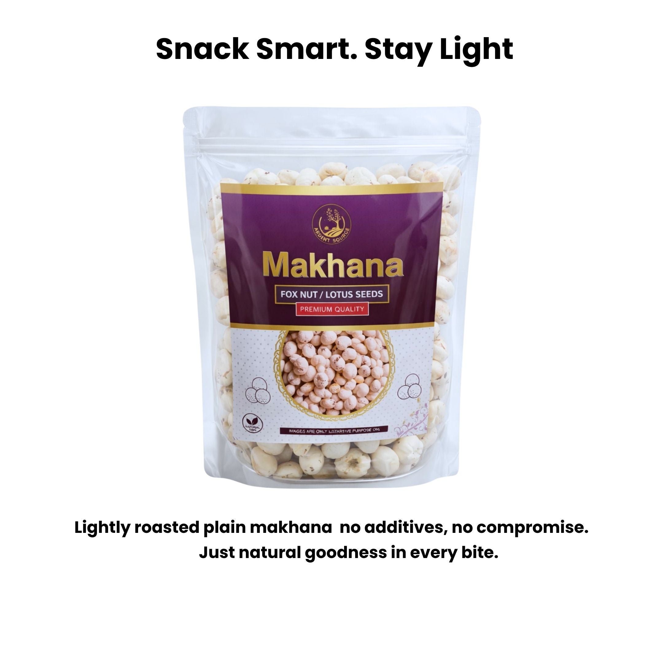 Raw Makhana,Fox Nut Lotus Seed Puffed, Gluten Free, Anti-Oxidants, MSG Free, Zero Trans Fat, No Added Preservatives and No Artificial Flavours
