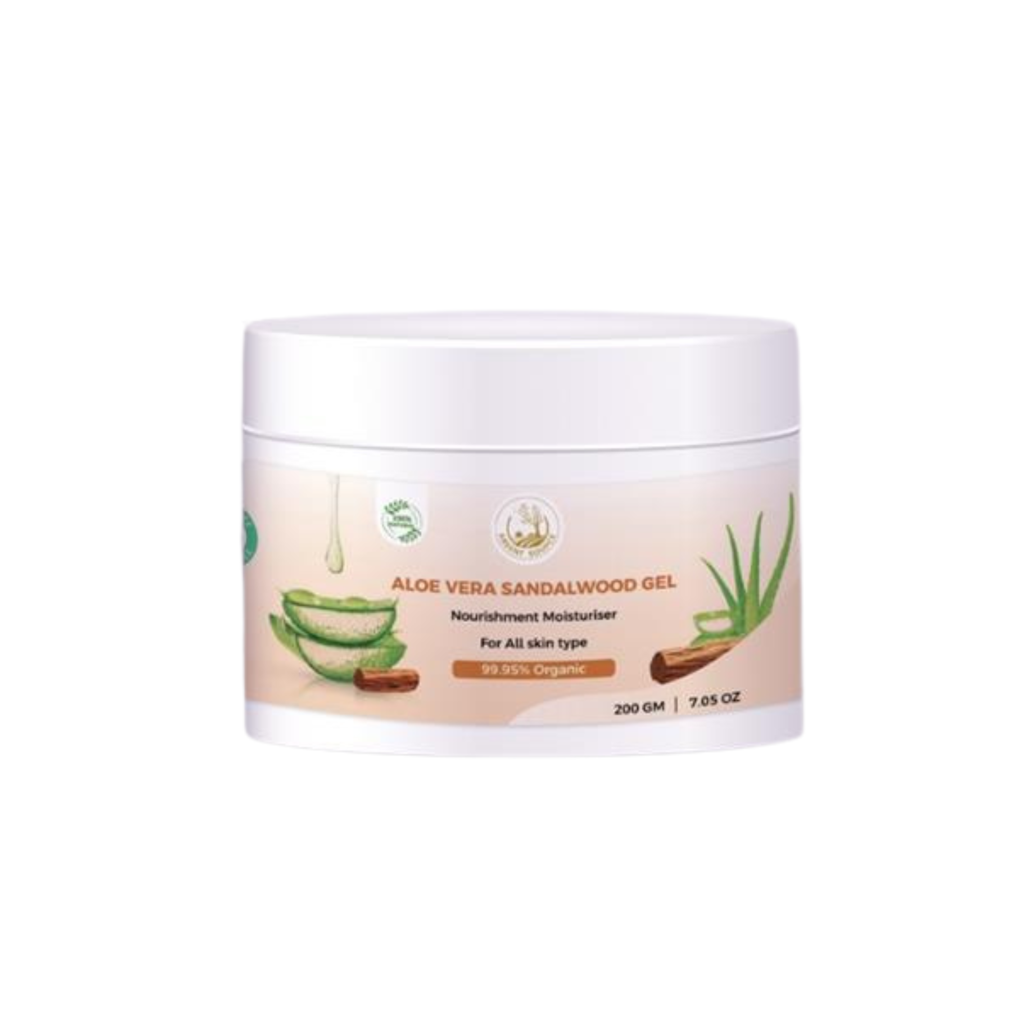 Aloe Vera Sandalwood Gel 200ml,Reduces Skin Redness, Improves Skin Tone, Reduces Dark Spots, Replenishes Skin Cells, Paraben & Sulfate Free – 200g