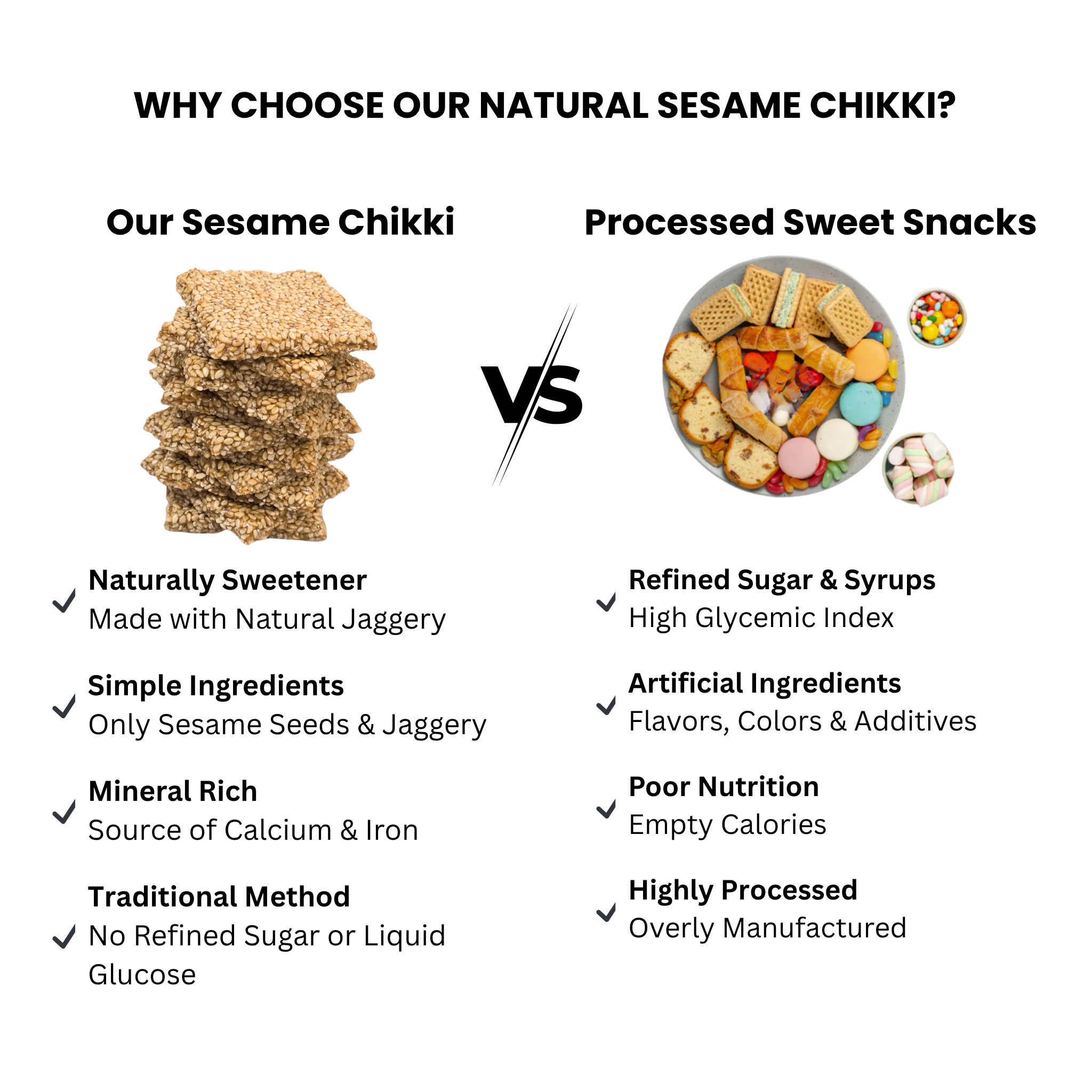 Healthy Sesame Bar, Indian Snack-Til Chikki, 250gm