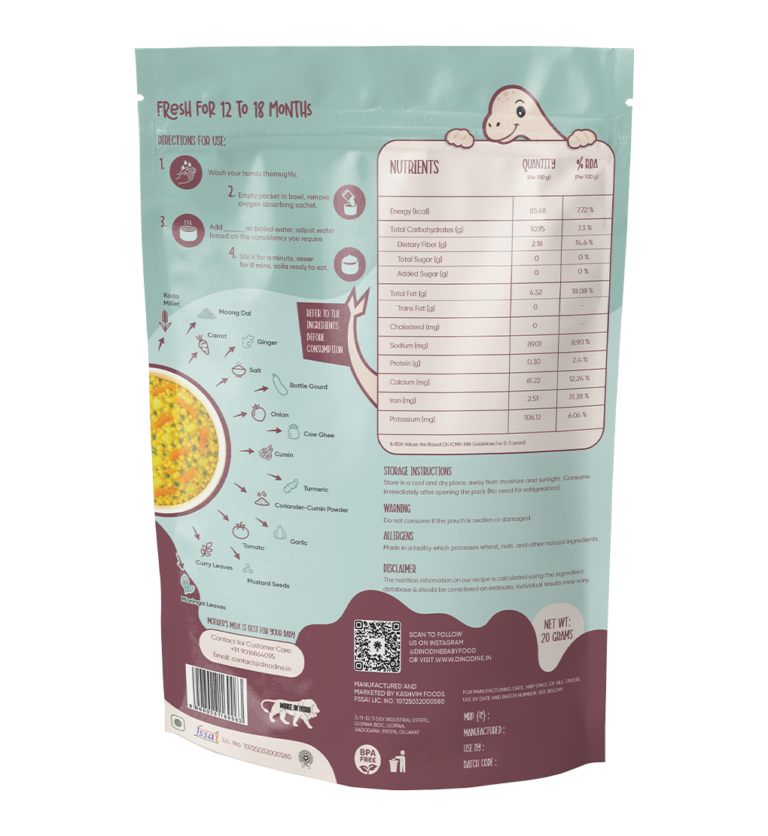 Vegetable Kodo Millet Khichdi – Traditional Baby Food - 20g