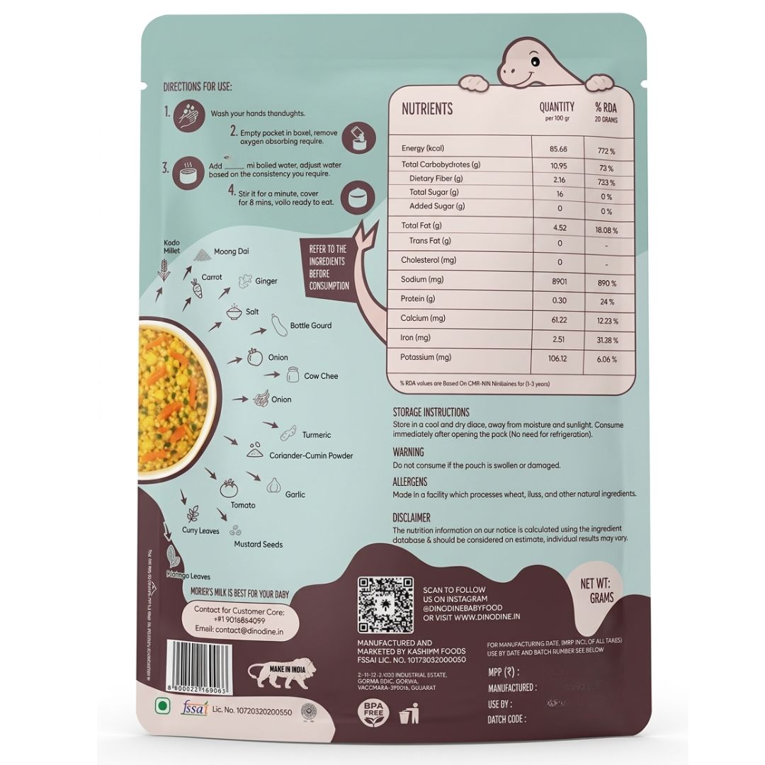 Vegetable Kodo Millet Khichdi – Traditional Baby Food - 20g